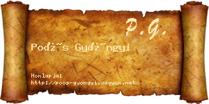 Poós Gyöngyi névjegykártya